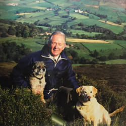 Alf Wight with his dogs in the Yorkshire Dales