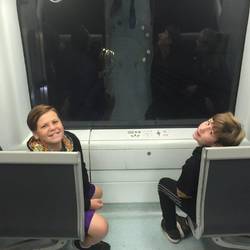 riding the train to Copenhagen