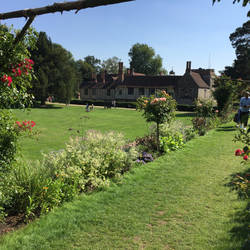 Overlooking the bowling green in front of the house