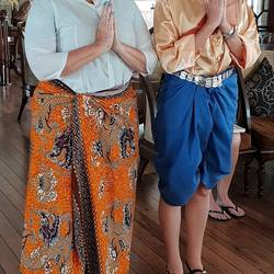 Class in local costumes. Carol was one of the models.