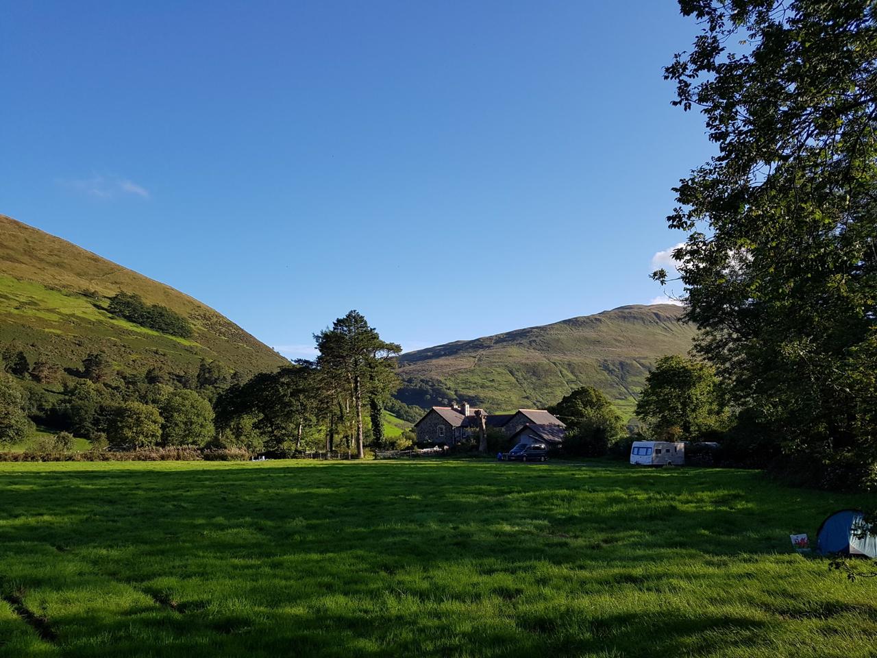 View across camping field looking South East