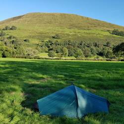 View across camping field looking east