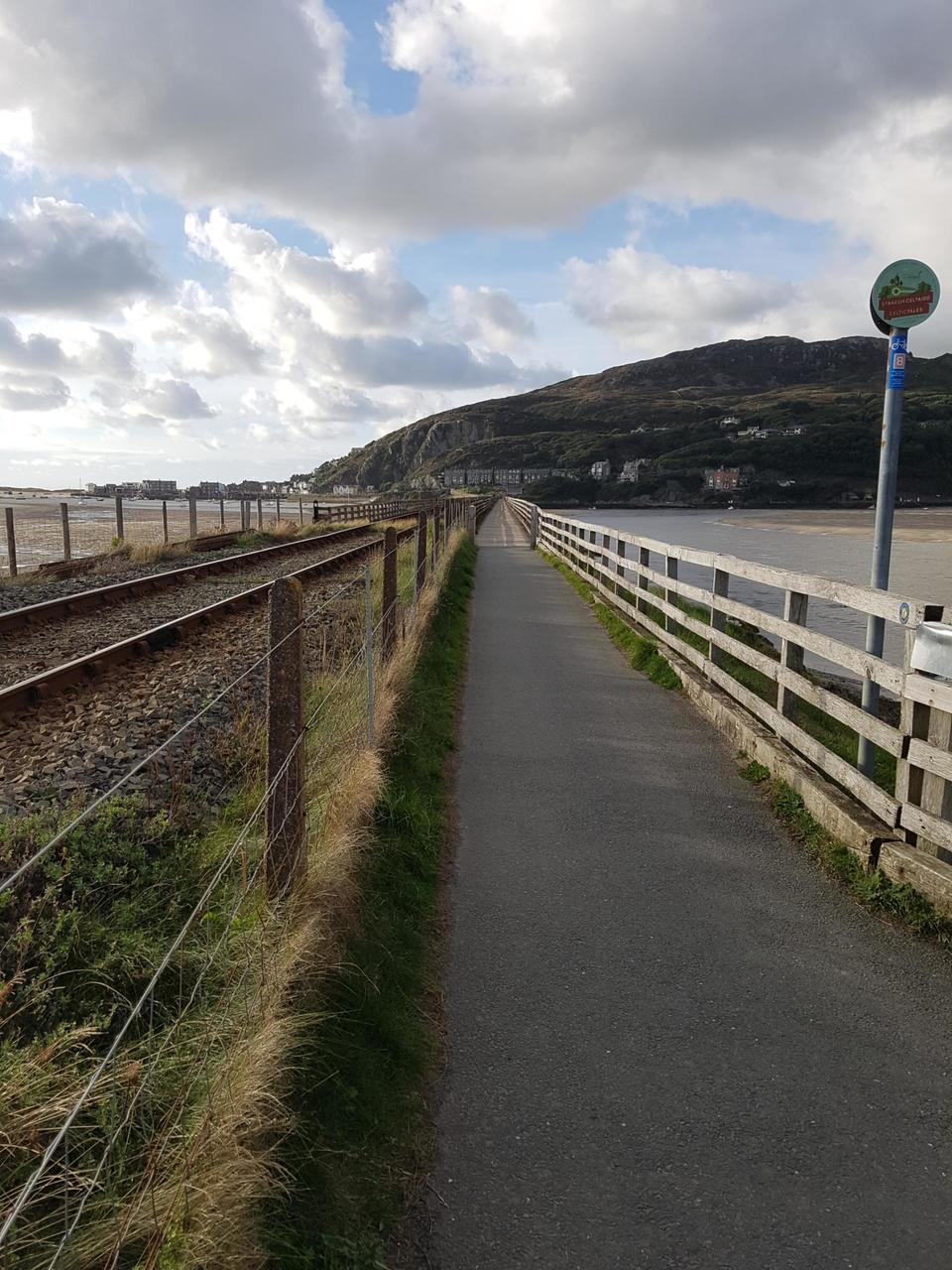 Approaching Barmouth by railway / cycle / foot bridge