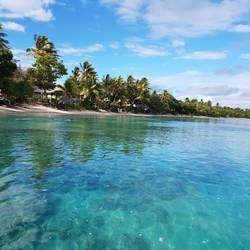 Blick auf unser Resort mit Strand