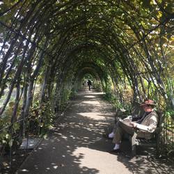 Sunken garden walkway