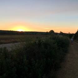 Sunrise behind us