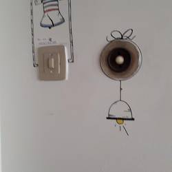 Das hat rin befreundeter Architekt des Hostelbetreibers alles gepinselt...