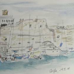 Hafen mit Aussicht auf die alte Festung