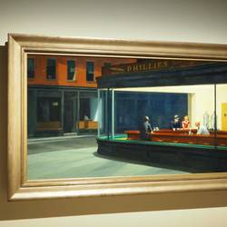 Nighthawks von Edward Hopper 1942, aus Chicago ausgeliehen