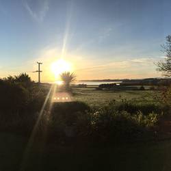Die Sicht morgens beim Frühstück.