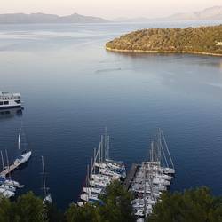 Evening view from 60m above the port
