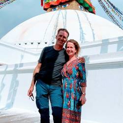 vor dem Boudhanath Stupa