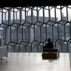 Jill still waiting for Les to finish. These windows are actually cells about 2 feet thick.