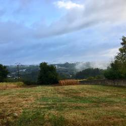 Leaving Arzúa in the mist
