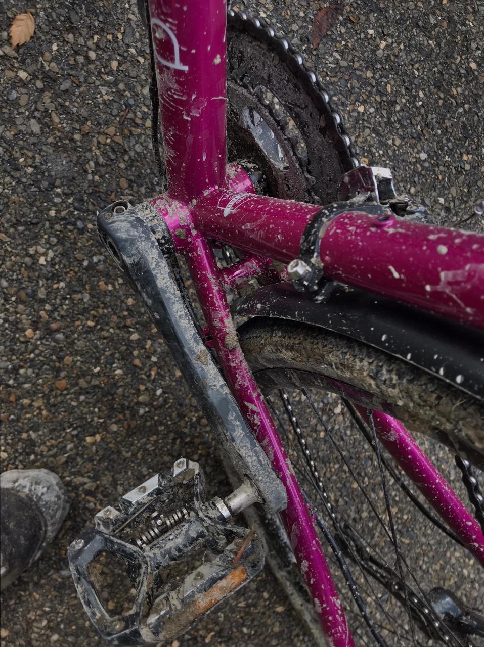 Das wars dann wohl mit blitziblanki-neuem Fahrrad.