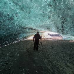 Set Up and Ready to Photograph the Ice Caves