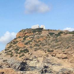 Sounion temple on headland east of Athens