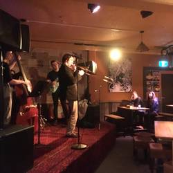 Live gigs at Homestead..with massive eggplant parmi. Good combo pre late night flight :)