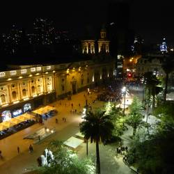 Plaza de Armas, uitzicht vanaf het dakterras van mijn hostel