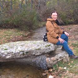 Robyn on a manmade bridge
