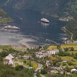 Blick auf Geiranger
