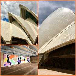 Beautiful tiled sails, and a tapestry hung in the Utzon Room, named after the architect