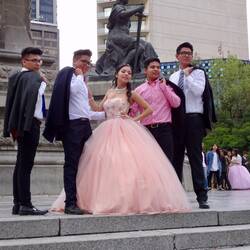 Beliebter Platz, um an der Quinceañera-Feier zu posen