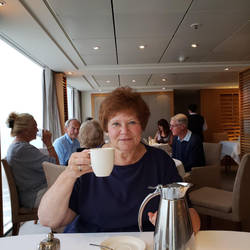 Enjoying our morning coffee
