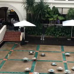 At CM Design week, performing after torrential rains. i thought of Hey Buster!