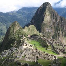 Machu Picchu vor dem Gipfel des Huayna Picchu
