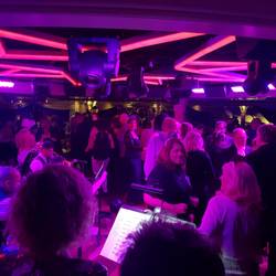 A full dance floor atop the ship