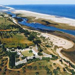 Borrowed aerial view of the Cabanas area with its fort