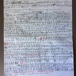 A "history" of my Thai alphabet/vocabulary review! I have since started a new sheet.