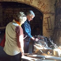 Chris and Donna inspecting hand tools