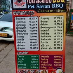 Laotian high prices for food! Just kidding, a US dollar is worth 9,000 "kip."