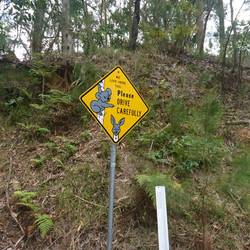 Ein süßes Schild von der Fahrt