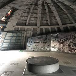 Statue of Brothers: the crack (opening) stands for the division in Korea.