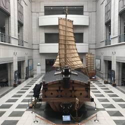 1 verdieping was voor de oorlogen vóór de Korean War: oud 'famous' oorlogsschip