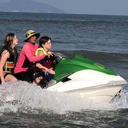 After we landed, they took us back on a jet ski