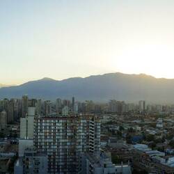 Sonnenaufgang, Blick von der Dachterrasse unseres Appartments
