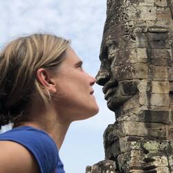 A classic tourist shot at Angkor Thom