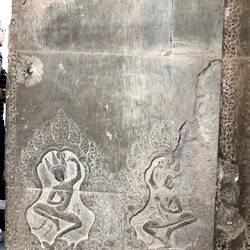 Note the bullet hole in the Angkor Wat temple. Apparently people took refuge here during many wars