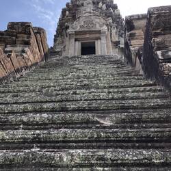 In multi-level temples, original stairs so steep you literally approach the altar on hands and knees