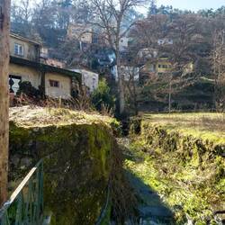 A fast flowing river flows through the town