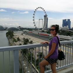 Blick auf Singapore Flyer und F1 GP Strecke
