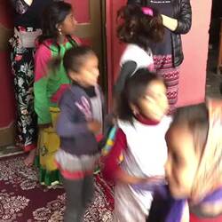 The girls at the orphanage dancing