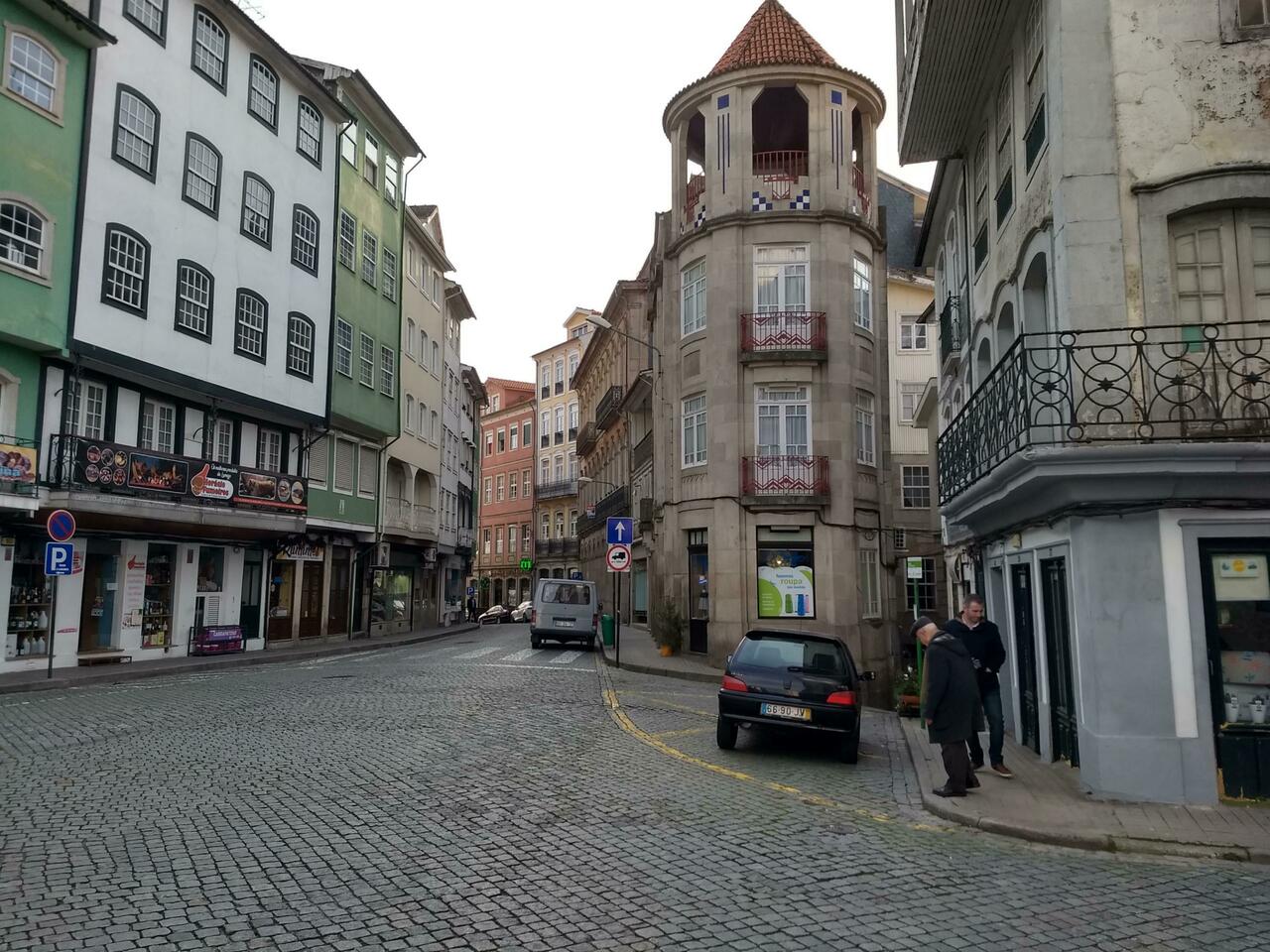 The buildings at the end of our street