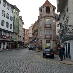 The buildings at the end of our street
