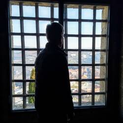 Chris checking out the view