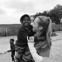 With the gorgeous children at the slum school